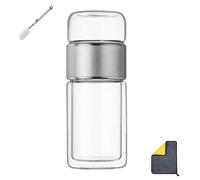 Théière en verre avec infuseur et couvercle Argenté 350 ml