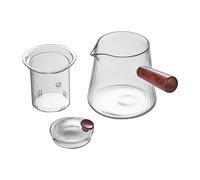 Théière en verre avec infuseur et couvercle - Élégante bouilloire transparente pour la maison et le camping - 800 ml