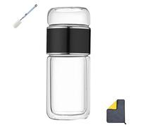 Théière en verre avec infuseur et couvercle Noir 280 ml