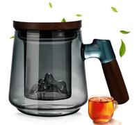 Theiere en Verre avec Infuseur, Théière en Verre avec Couvercle, 500 ml, Theiere avec Infuseur pour Thé en Vrac et Thé Fleuri, Grande Tasse a the avec Passoire, pour Les Amateurs de Thé