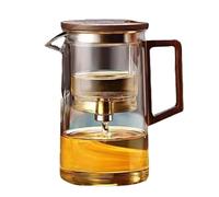 Théière en verre avec poignée, théière avec filtre - 500 ml/750 ml - Théière en verre avec passoire, lave-vaisselle - Théière magique ergonomique en forme de fleur et thé vert - Théière transparente à