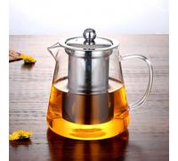 Théière en verre borosilicate de 450 ml avec infuseur, bouilloire 2 en 1 en verre résistant à la chaleur, théière pour cuisinière, théière avec passoire en acier inoxydable 304