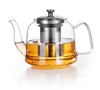 Théière En Verre Borosilicate, Théière En Verre Avec Passoire, Théière De Avec Infuseur Amovible, 1600ML Avec Couvercle Et Infuseur, Résistante À La Cuisson Convient Au Thé Et Au Café