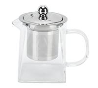 Théière en verre, bouilloire de thé en verre borosilicate avec en acier inoxydable amovible fleurissant et brasseur de thé à thé à feuilles à domicile pour le bureau à domicile (350 ml)