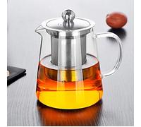 Théière en verre carrée tasse de bouteille résistant à la chaleur avec infuseur parfait pour le thé et le café -(450ml)