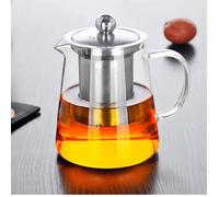 Théière en verre carrée tasse de bouteille résistant à la chaleur avec infuseur parfait pour le thé et le café -(450ml) ODIPIE