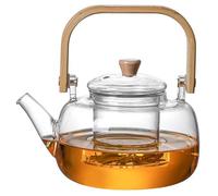 Théière en verre de théâtre de bouilloire avec infuseur 34 oz / 1 l de thé en verre bouilloire pour cuisinière pour cuisinière, top à induction, thé à thé en verre transparent avec des infu