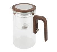 Théière en Verre en Acier Inoxydable avec Infuseur, Bouilloire à thé en Verre Transparent avec Séparation D'eau de 600 Ml avec Poignée, une Touche, pour Restaurant à Domicile