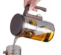 Théière en verre - Grande théière durable, théière en verre transparent | Théière transparente avec manche en bois, infuseur de thé haute capacité pour thé à la maison, filtration, service