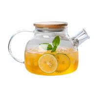 Théière en verre résistant à la chaleur avec poignée Bouilloires d'eau froide de grande capacité pour usage domestique Pichet en verre pratique pour boissons