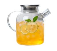 Théière en verre résistant à la chaleur avec poignée Bouilloires d'eau froide de grande capacité pour usage domestique Pichet en verre pratique pour boissons