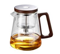 Théière en verre - Théière avec infuseur | Bouilloire à thé avec passoire-verre à thé avec infuseur à commande de presse, théière à poignée en bois pour salon de thé à domicile