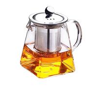 Théière en verre transparent résistant à la chaleur avec filtre - 350 ml - Pour thé en vrac - Fournitures de cuisine