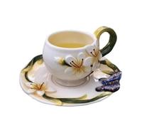 Théière Européenne 3d En Céramique Orchidée,Ensemble De Tasses À Thé,Cafetière,Décoration De La Maison,Cadeau De Mariage - Type Tea Cup-150ml-1pcs