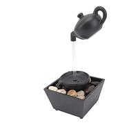 Théière Flottante, Fontaine d'eau de Bureau, avec Lumières LED, Pierres, Alimentation par Batterie USB, Ornement de Fontaine de Table, pour Décoration Intérieure de Table