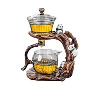 Théière Goutte À Goutte Kung Fu De Lazy Man - Verre Robuste Résistant À La Chaleur | Machine À Thé Facile À Infuser Avec Design Panda, Poignée Confortable, Service À Thé Résistant À La Chaleur Pour