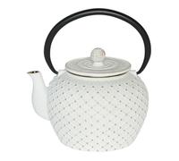 Théière Hokkaïdo en fonte avec filtre 1,2l blanche - Table Passion