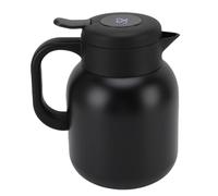 Théière isolée, affichage numérique de la température de 1500 ml, pot de rétention chaud et froid, distributeur d'eau sous vide en acier inoxydable avec infuseur pour café, lait, (Noire)