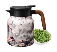 Théière isotherme - 16,5 x 12 cm à motif floral, large gamme d'applications | Carafe à café thermique en acier inoxydable avec facilité, mini cafetière chaude pour boissons chaudes, boissons