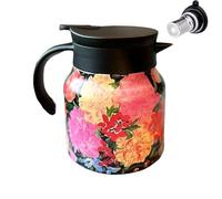 Théière Isotherme En Acier Inoxydable - Carafe À Café 800 Ml, Bouilloire Isotherme, Théière Décorative À Motif Floral, therms À Double Paroi | Portable Avec Couvercle Anti-fuite, Récipient Pratique P