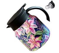 Théière Isotherme En Acier Inoxydable - Carafe À Café 800 Ml, Bouilloire Isotherme, Théière Décorative À Motif Floral, therms À Double Paroi | Portable Avec Couvercle Anti-fuite, Récipient Pratique P