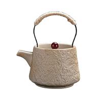 Théière japonaise en céramique brute vintage Kung Fu Théière en céramique faite à la main, beige