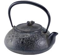 Théière japonaise en fonte avec passoire à thé en acier inoxydable - Nambu Tekki traditionnelle japonaise - Fabriquée au Japon - Capacité de 0,4 l - Bouton en forme de gourde