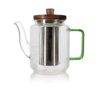 Théière Karl en verre borosilicate anse verte 550 ml Ogo