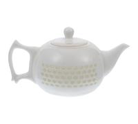 Théière Kung Fu en Céramique Blanche, Design Alvéolé pour Service du Thé