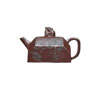 Théière Kung Fu pour faire du thé Théière Créative En Argile Violette Sculptée À Quatre Côtés, Motif Bête De Bon Augure, For Cérémonie Du Thé, Art Service à thé en Céramique