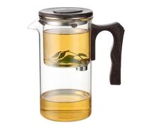 Théière magique avec infuseur - Théière résistante à la chaleur | Système de séparation du thé et de l'eau avec filtre, design magnétique, manche en bois, pour ensemble de thé Kung Fu (550 ml/750 ml)