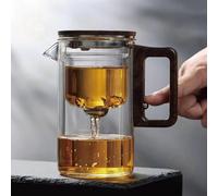 Théière magique de sorcellerie avec infuseur amovible, théière Tranquili Tea The Harmony, théière en verre de séparation de l'eau avec poignée en bois (720 ml)