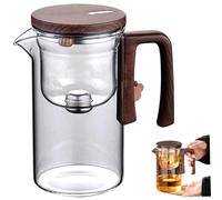 Théière magnétique avec poignée et bec verseur Théière en verre de 520 ml avec infuseur pour thé en vrac Théière lavable amovible résistante à la chaleur avec couvercle pour la maison, le bureau, le s