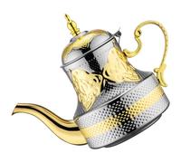 Théière Marocaine en Acier Inoxydable 1,2 L, Versement sans Goutte