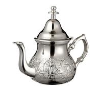 Théière marocaine en argent parfaite pour le thé à la menthe - Comprend un couvercle de poignée et un filtre intégré - Design authentique gravé classique - Fabrication artisanale - Capacité moyenne de