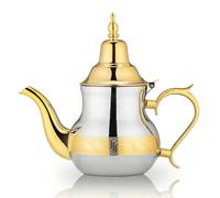 Théière marocaine traditionnelle en acier inoxydable de 0,8 l de style arabe