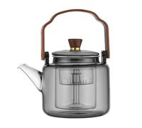 Théière passoire en verre, théière avec infuseur, à thé amovible, filtrable domestique résistante la chaleur(Grey)