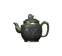 Théière pour Cuisinière Théière Chinoise Vintage En Argile Verte Sculptée À La Main, Motif Fleur Et Oiseau, Style Palais Théières pour le thé