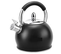 Théière Pour Induction Cuisine Extérieure Bouilloire À Thé Sifflante En Acier Inoxydable 304 Théière 3L/3000Ml Grande Capacité Sifflet Gaz(Black)