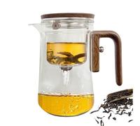 Théière Pour Thé En Vrac, Infuseur À Thé En Verre,Carafe De Séparation D'eau De Feuilles De Thé Transparentes Avec Manche En Bois | Bouteille Filtrante Anti-déversement De Thé Plus Raide Pour L'école