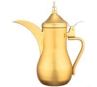 Théière rétro dorée en aluminium de qualité supérieure avec poignée ergonomique, pour pique-nique, barbecue, randonnée, finition galvanisée de luxe légère, pour faire bouillir de l'eau (1,4 l)