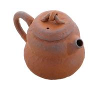 Théière Rétro, Petite Théière en Forme de Gourd 90ml en Poterie Brute | Récipient à Thé, Théière de Restaurant Chinois, Marron, Robuste, Multifonctionnelle, Infusion, Décoration