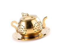 Théière robuste en acier antirouille 304 pour un brassage, Gold | Design for Home and Use Tea Pots