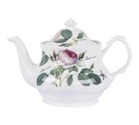 Théière Rose redouté 1,1 l - Roy Kirkham - Blanc - Porcelaine Blanc G
