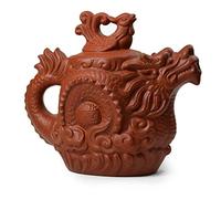 Théière rouge pour thé en vrac Motif dragon chinois Phoenix Happy Zisha Gongfu Rouge 532 ml