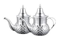 Théière - ROYAL SWISS - Set de 2 - Acier inoxydable - Argenté - 1.2L et 2L