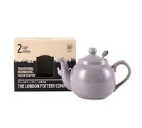 Théière rustique avec infuseur, céramique, lavande, 2 tasses (600 ml)
