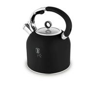 Théière sifflante avec couvercle en verre 3 L Collection Noir Mat