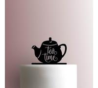 Théière Tea Time - Décoration de gâteau en acrylique - 17,8 cm de large - Vert clair