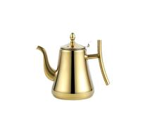 Théière Théière 1000/1500 ml en acier inoxydable avec passoire à thé, bouilloire dorée et argentée avec infuseur à thé, théière à fleurs(Gold 1.5L)